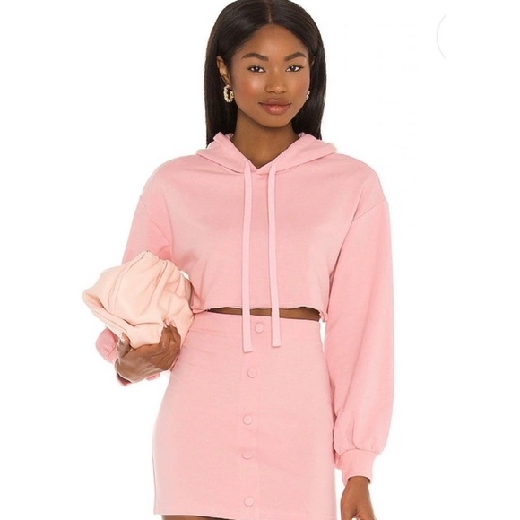 Camila Coelho Laurell Crop Hoodie in Mauve nwt size XXS - Picture 1 of 6